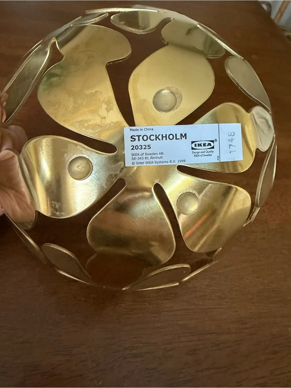 Vintage IKEA Stockholm Flower Bowl Gold Brass Monika Mulder 1999 MCM Retro 8